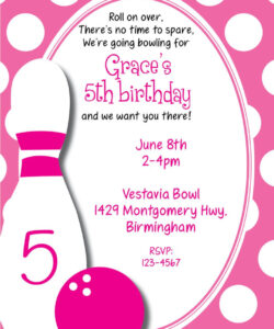 Bowling Birthday Party Invitation Template  Sample