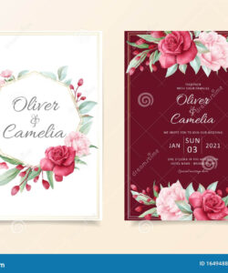 Burgundy Floral Wedding Invitation Template  Sample