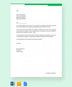 Business Visa Invitation Letter Template Doc Sample