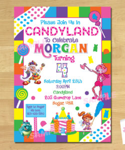 Candy Land Theme Invitation Template Doc