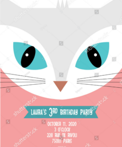 Cat Birthday Party Invitation Template Doc Sample