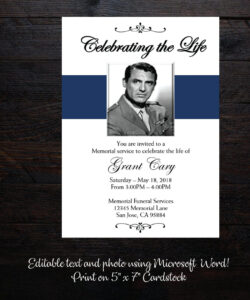 Celebration Of Life Invitation Template Pdf