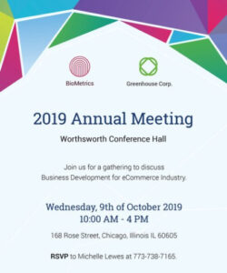 Custom Annual General Meeting Invitation Template Word