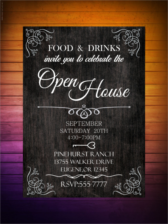 Custom Business Open House Invitation Template Word