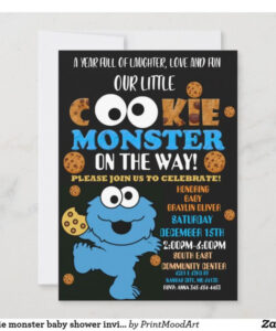 Custom Cookie Monster Birthday Invitation Template Pdf