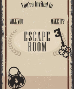 Custom Escape Room Party Invitation Template Excel