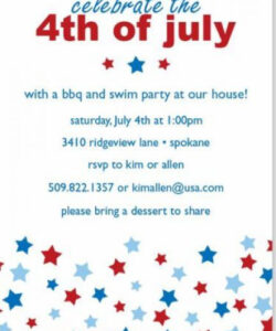 Custom Fourth Of July Invitation Template Excel