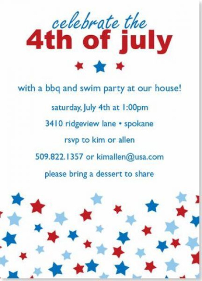 Custom Fourth Of July Invitation Template Excel