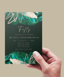 Custom Green And Gold Invitation Template