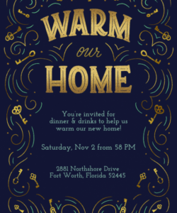 Custom House Warming Invitation Message Template Excel