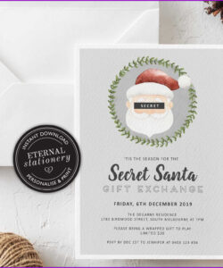 Custom Invitation For Secret Santa Template Doc