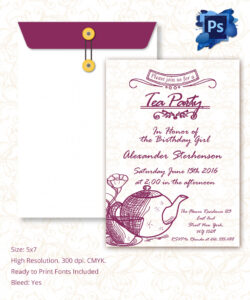 Custom Invitation For Tea Party Template Pdf Sample