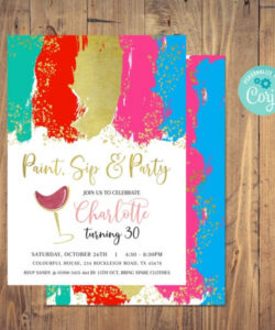 Custom Paint And Sip Invitation Template Word