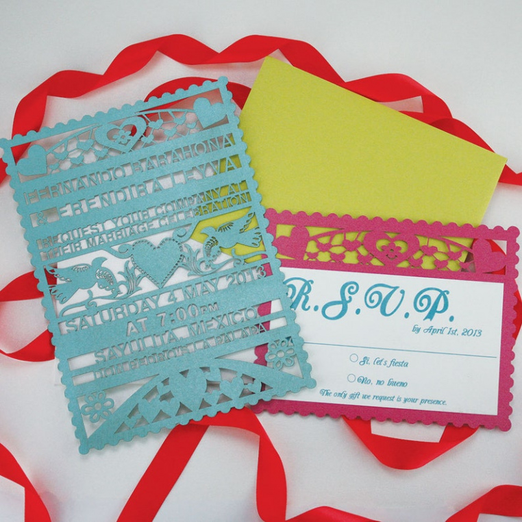 Custom Papel Picado Wedding Invitation Template Doc