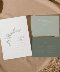 Custom Sage Green Wedding Invitation Template Excel Sample