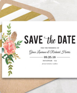 Custom Save The Date Wedding Invitation Template Doc