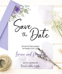 Custom Save The Date Wedding Invitation Template Excel Sample