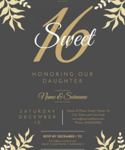 Custom Sweet 16 Birthday Invitation Template Pdf Sample