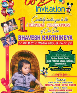 Editable 1 Year Birthday Invitation Template