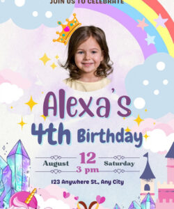 Editable 4Th Birthday Invitation Card Template Excel