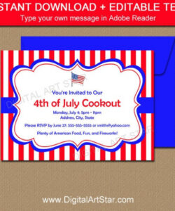 Editable 4Th Of July Party Invitation Template Doc Sample