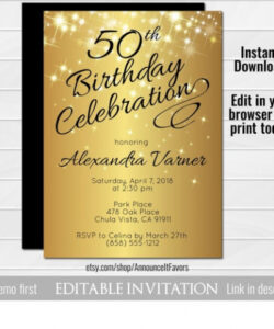 Editable 50Th Birthday Invitation Card Template Word Sample