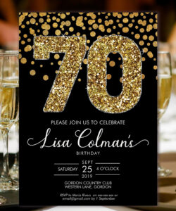 Editable 70Th Birthday Invitation Card Template  Sample