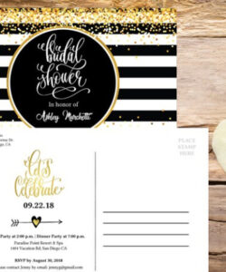 Editable Bridal Shower Postcard Invitation Template