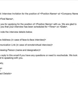 Editable Email Invitation For Interview Template