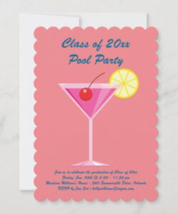 Editable Graduation Pool Party Invitation Template Word Sample