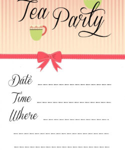 Editable Invitation For Tea Party Template Doc