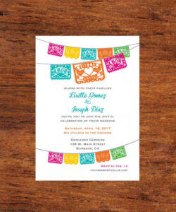 Editable Papel Picado Wedding Invitation Template Doc Sample