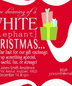 Editable White Elephant Party Invitation Template Excel Sample