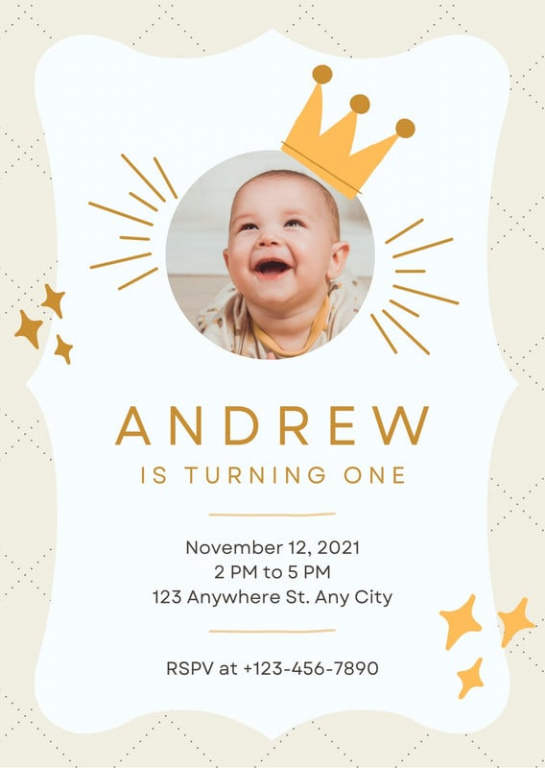 Free  1St Birthday Invitation Card Template Excel