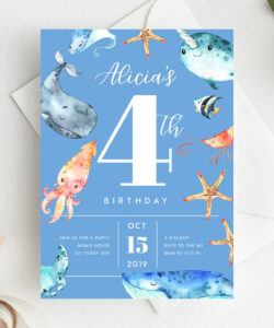 Free  4Th Birthday Invitation Card Template