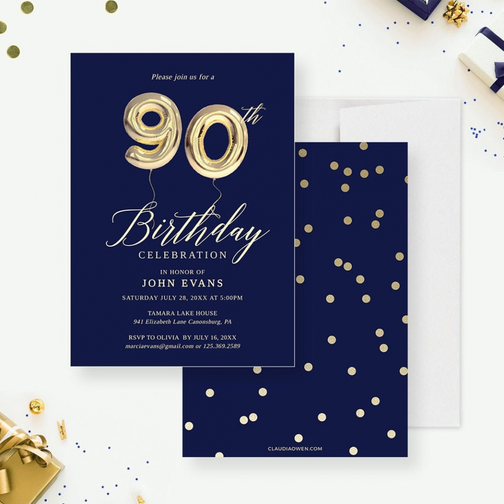 Free  90Th Birthday Party Invitation Template Pdf Sample