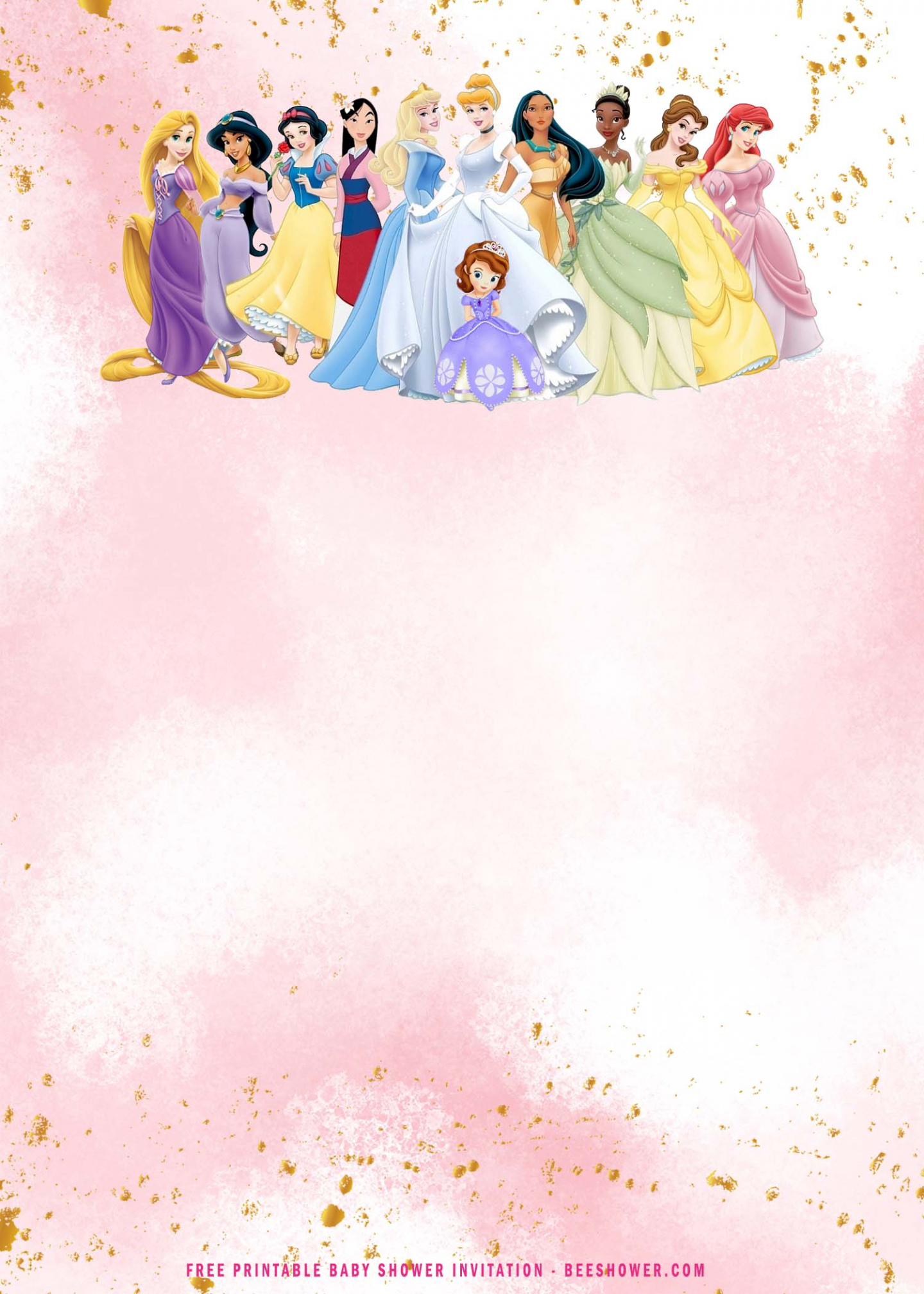 Free  Background Disney Princess Invitation Template Pdf