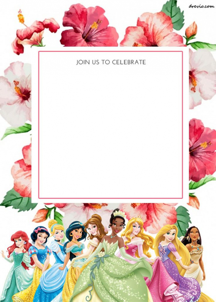 Free  Background Disney Princess Invitation Template Word