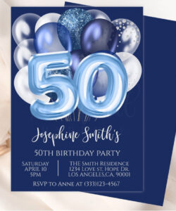 Free Blank 50Th Birthday Invitation Card Template