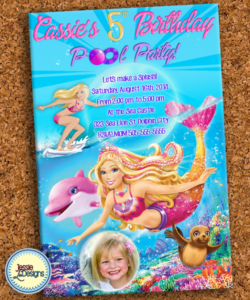 Free Blank Barbie Pool Party Invitation Template Doc