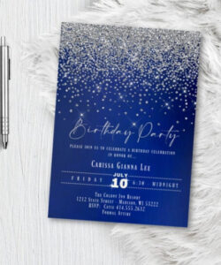 Free Blank Blue And Silver Invitation Template Doc Sample