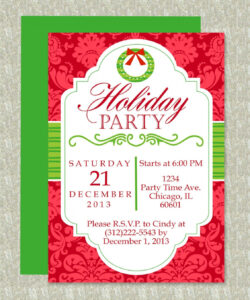 Free Blank Christmas Holiday Party Invitation Template  Sample