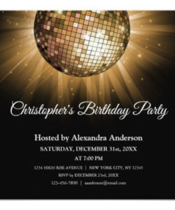 Free Blank Disco Ball Party Invitation Template Excel Sample