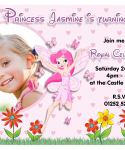 Free Blank Fairy Birthday Party Invitation Template  Sample