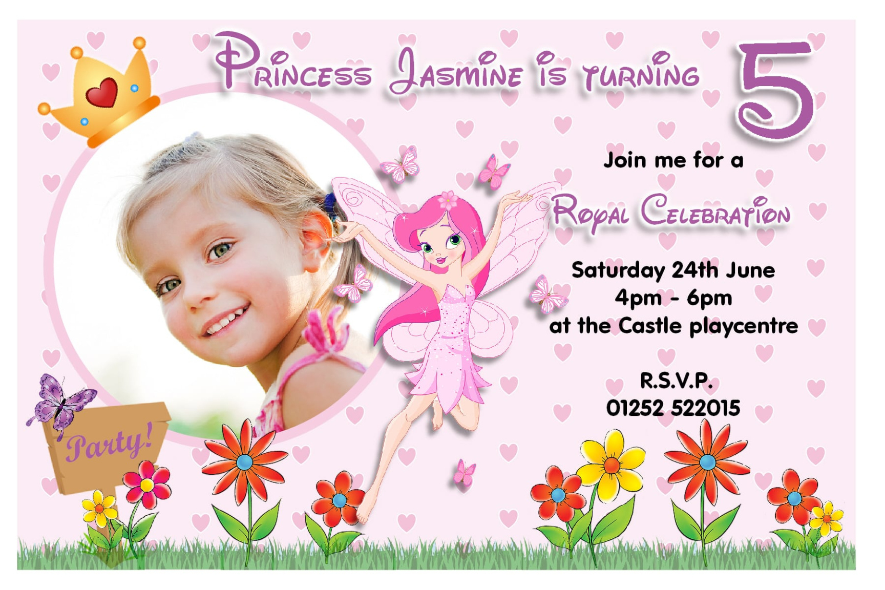 Free Blank Fairy Birthday Party Invitation Template  Sample