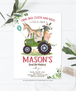 Free Blank Farm Animal Birthday Invitation Template Word