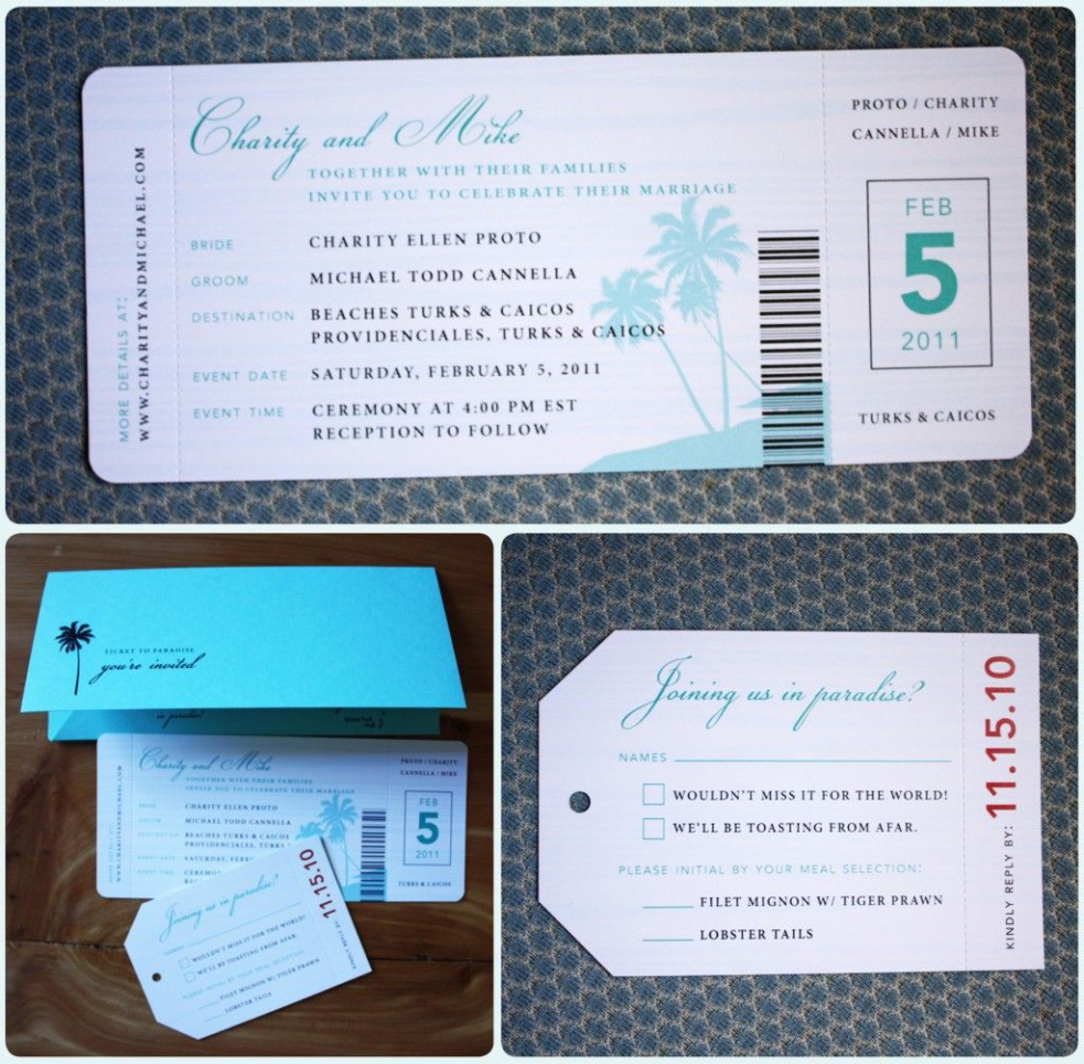 Free Blank Flight Ticket Wedding Invitation Template Excel