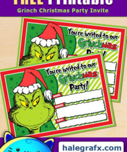 Free Blank Grinch Christmas Party Invitation Template Excel Sample