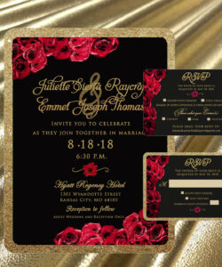 Free Blank Red And Black Invitation Template Word