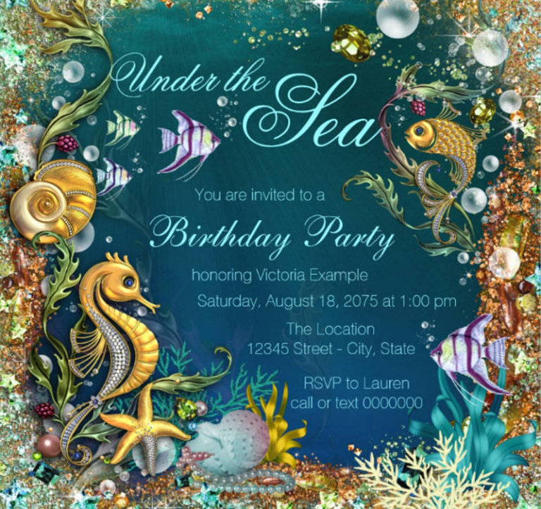 Free Blank Under The Sea Invitation Template Doc Sample